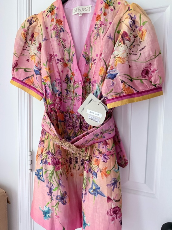 Là Fuori Pants - NWT La Fuori Pink Floral Short Jumpsuit